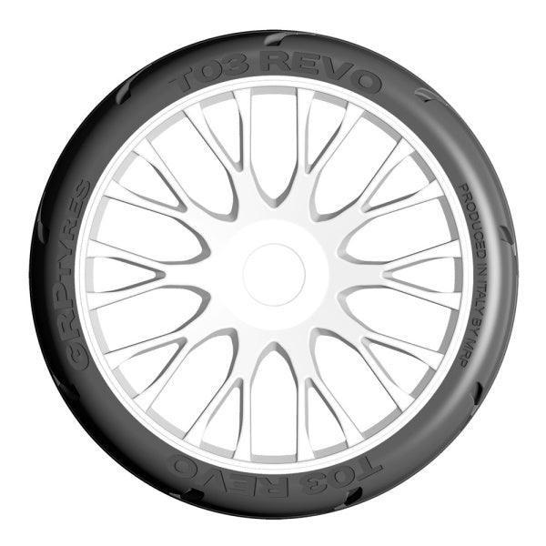 GRP GTH03-XB2 1/8 GT Car T03 REVO XB1 Extra Soft Mounted Tires (4) WHITE