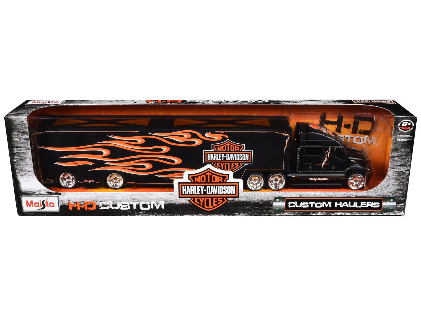 Harley Davidson Custom Hauler Trailer Black "Custom Haulers" Series 1/64 Diecast Model by Maisto free shipping USA