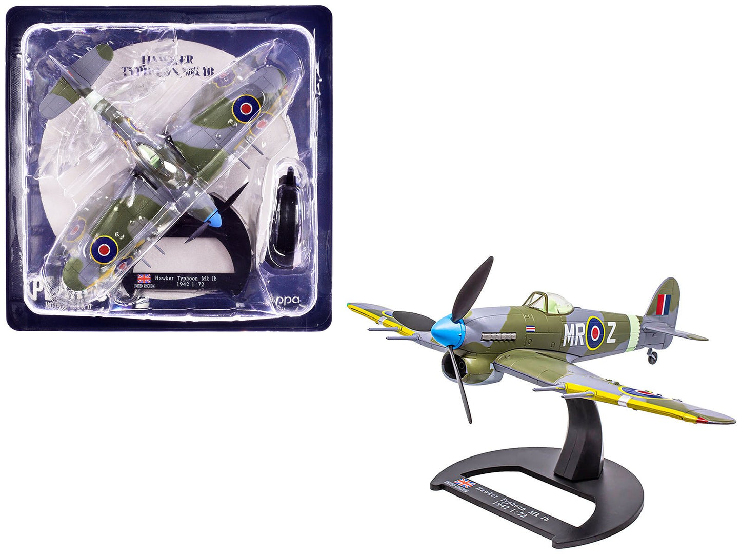 Hawker Typhoon Mk IB Fighter-Bomber Aircraft "No. 245 (Northern Rhodesian) Squadron" Royal Air Force (1942) "Planes of World War II" Series 1/72 Diecast Model Airplane by Luppa free shipping USA