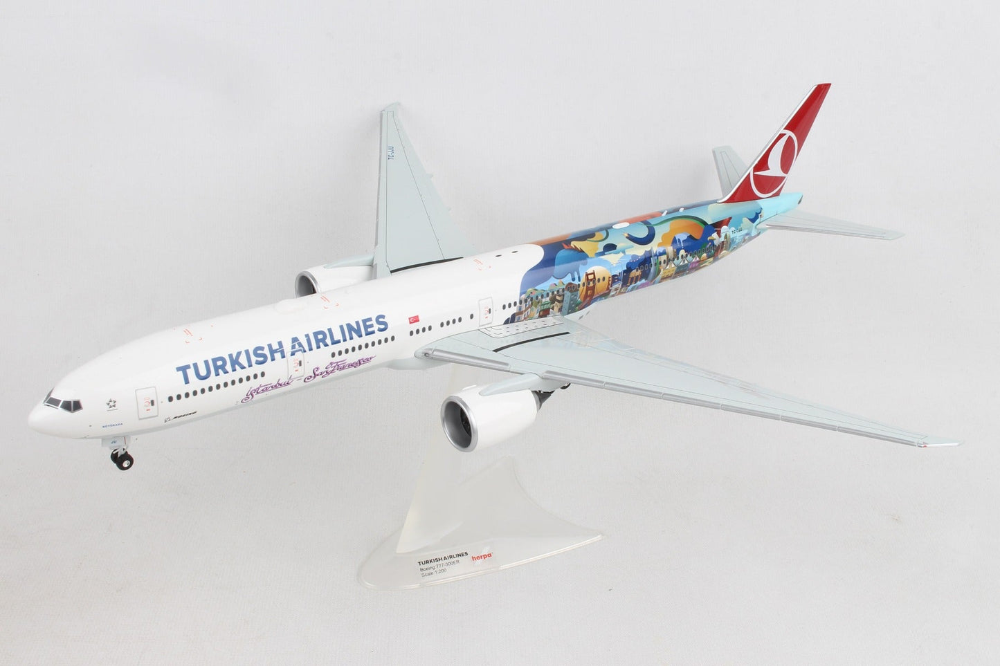 Herpa Wings HE557337 Turkish 777-300Er 1/200 Istanbul-Sfo Buyukaya Tc-Jju