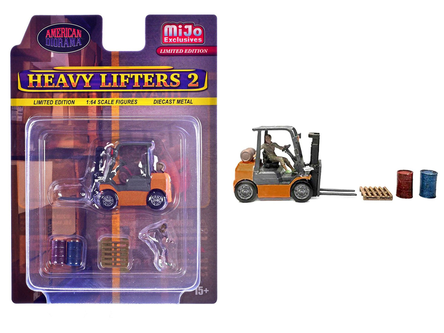 "Heavy Lifters 2" 4 piece Diecast Set Limited Edition for 1/64 Scale Models by American Diorama free shipping USA