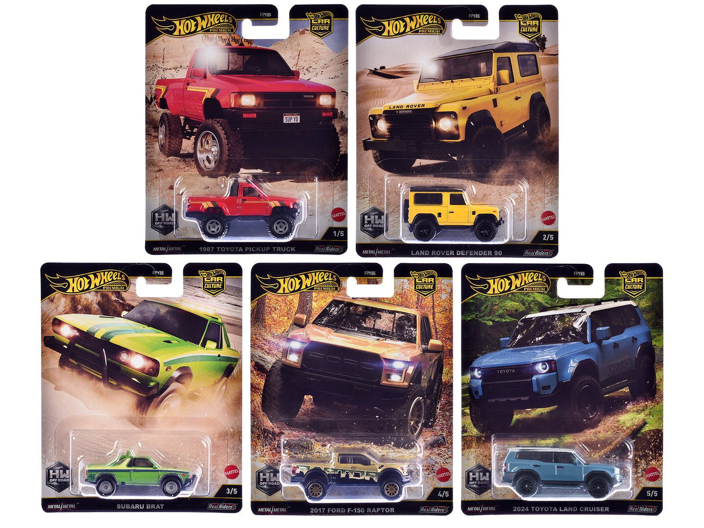 "HW Off Road" 5 piece Set "Car Culture" 2024 Series H Diecast Model Cars by Hot Wheels free shipping USA