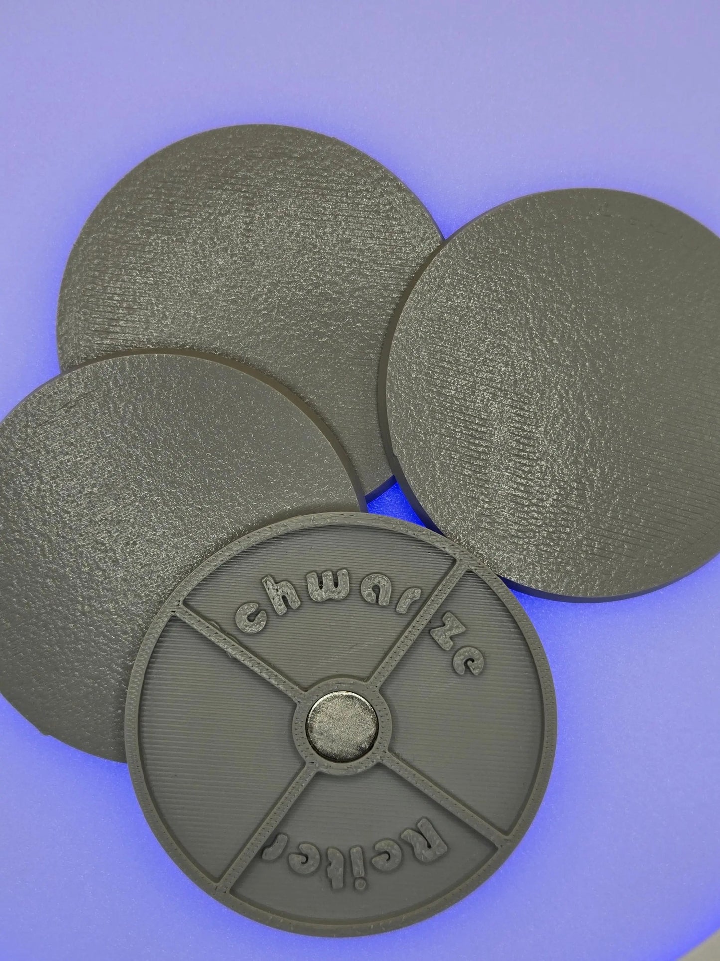 60mm Magnetic Round Bases for Miniatures, STL Printed Bases, Mini Bases, Magnetic, PLA Bases, 2mm bracing
