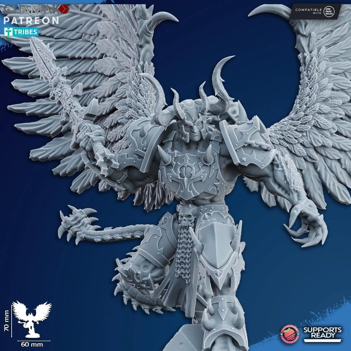 Demonic Possessed Warlock by Ghamak 28mm Scale Miniature, 70mm tall