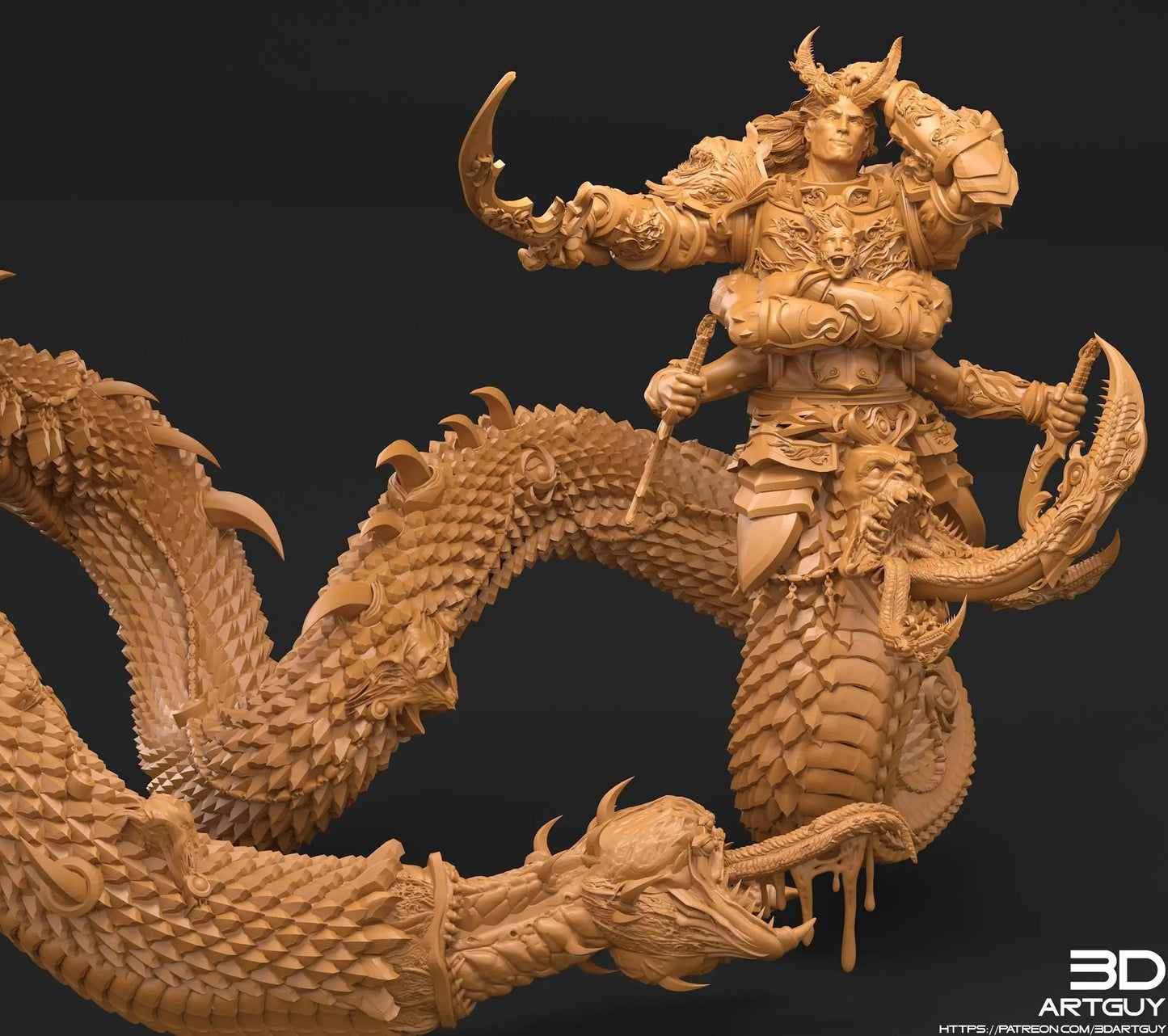 Giant Snake by 3DArtGuy 28/32mm scale, 50mm or 100mm, Miniature War Gaming Figure
