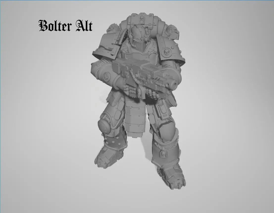 Captain & Giant Soldier by 3DArtGuy 28/32mm scale, 50mm tall, Miniature War Gaming Figure, Grim Dark, Proxy, Space Soldier, 6 Man Squad