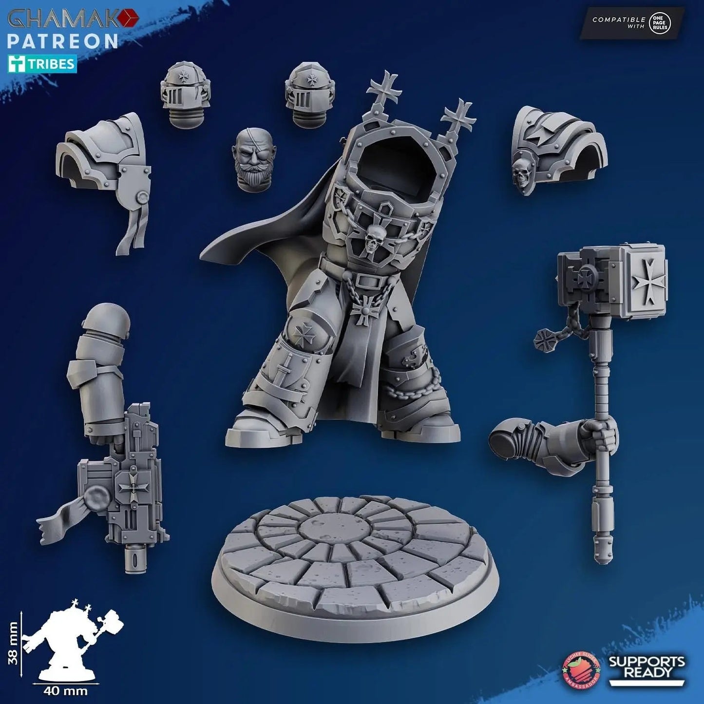 Lord of the Temple Exterminator by Ghamak Fantasy 28/32mm Scale Miniature, 38mm tall