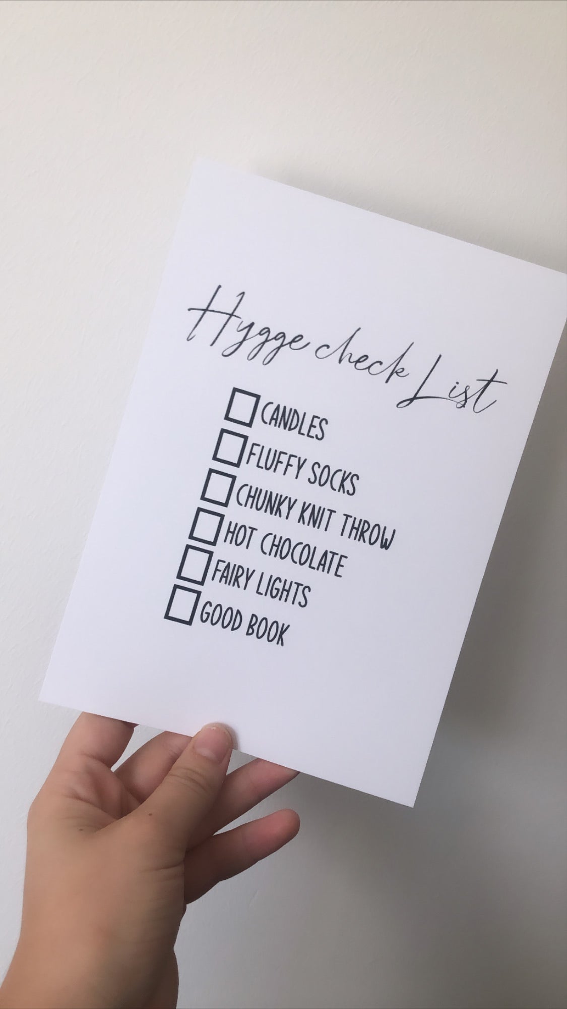 Hygge Check List Candle Simple Wall Humorous Home Decor Print by WinsterCreations™ Official Store