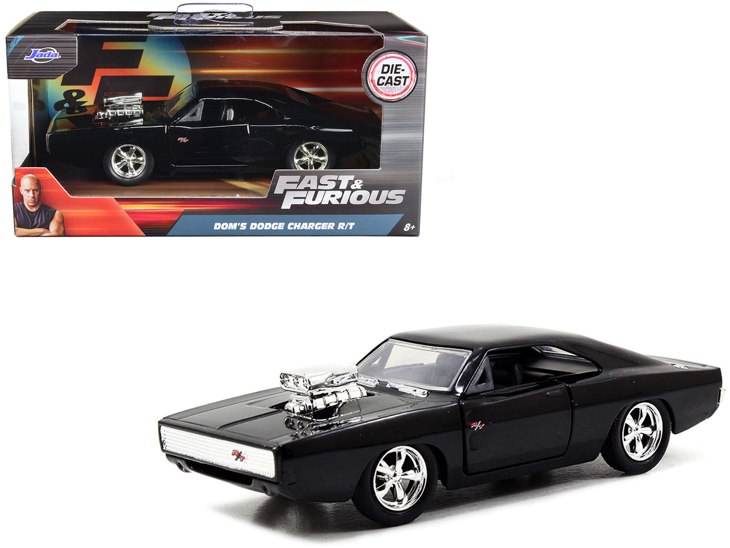 Dom's Dodge Charger R/T Black "Fast & Furious 7" (2015) Movie 1/32 Diecast Model Car by Jada free shipping USA