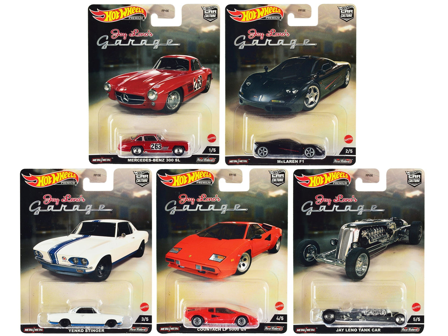 "Jay Leno’s Garage" 5 piece Set "Car Culture" Series Diecast Model Cars by Hot Wheels free shipping USA