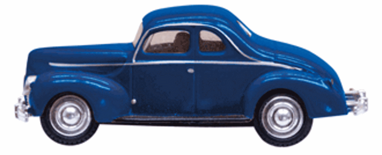 Woodland Scenics JP5598 HO Scale Blue Coupe Vechicle