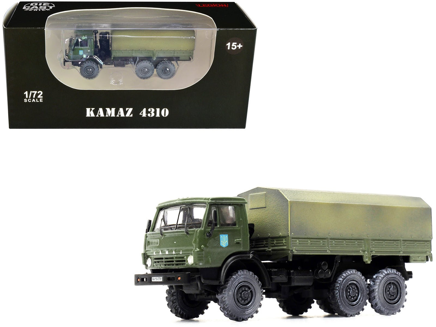 Kamaz 4310 Transport Truck Green (Weathered) "Ukrainian Ground Forces" 1/72 Diecast Model by Legion free shipping USA