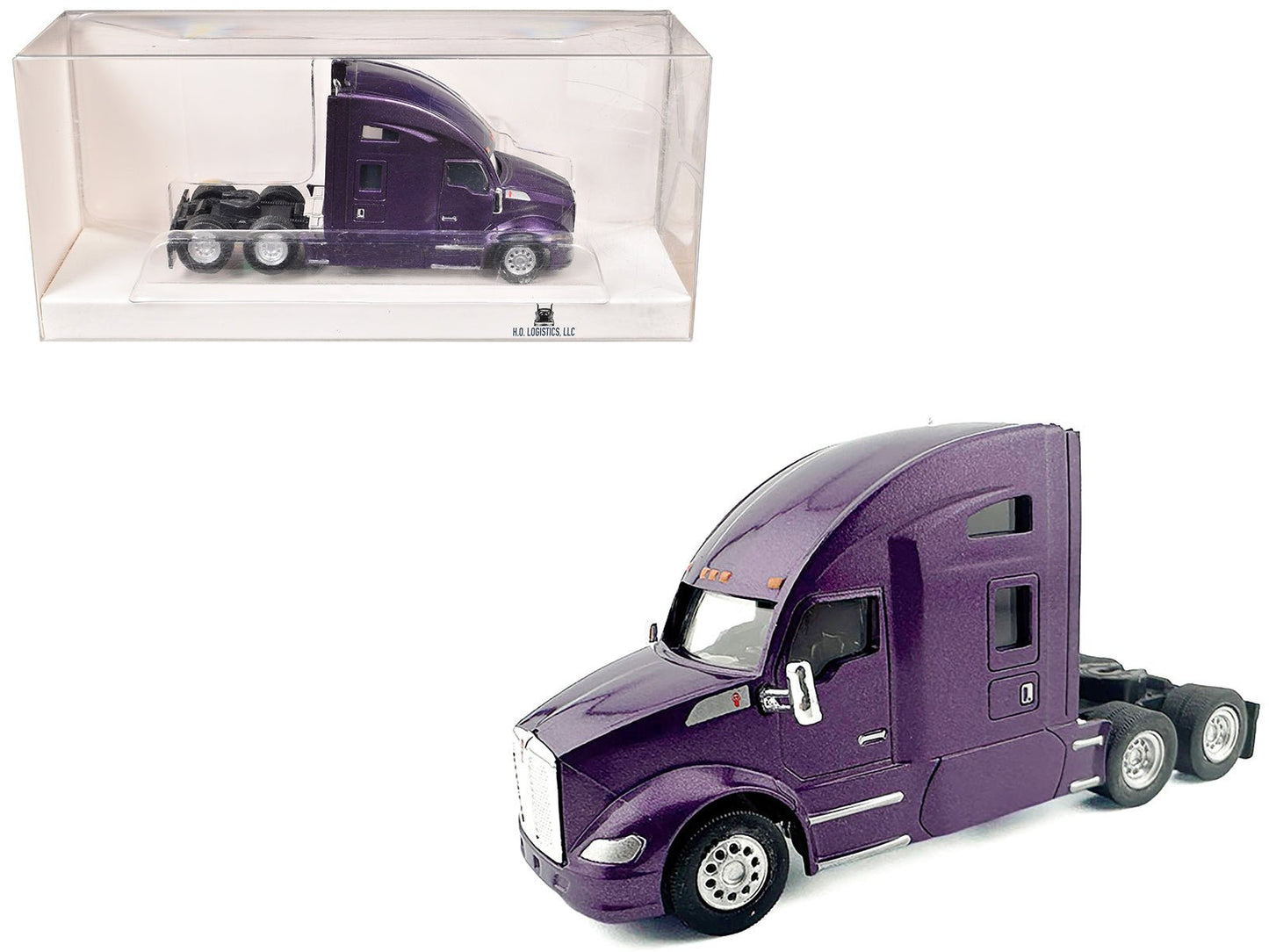 Kenworth T680 Sleeper Cab Purple Metallic 1/87 (HO) Plastic Model Car by HO Logistics free shipping USA