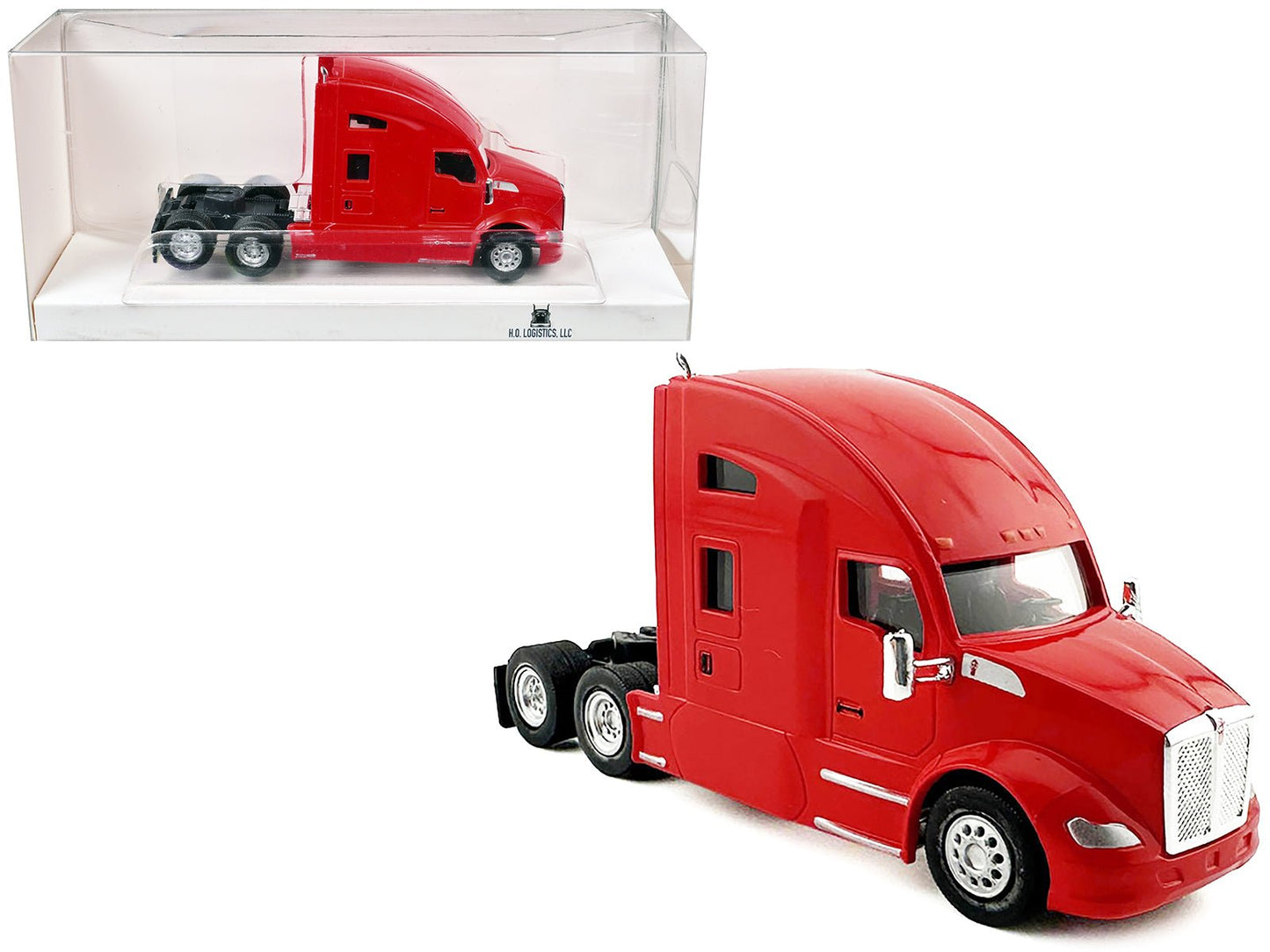 Kenworth T680 Sleeper Cab Red 1/87 (HO) Plastic Model Car by HO Logistics free shipping USA