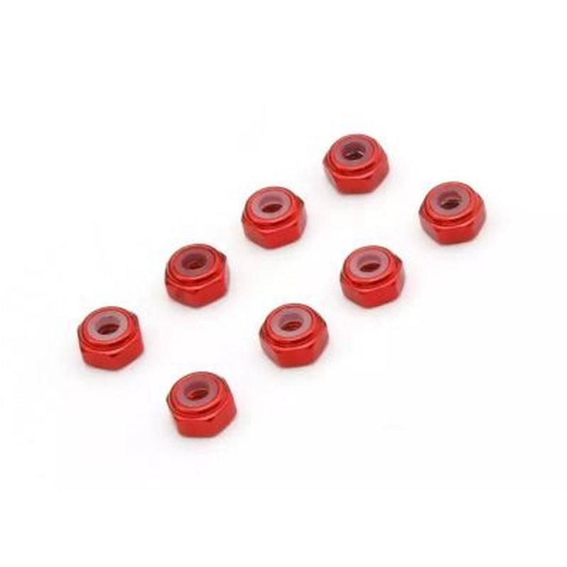 Kyosho MZW128R M2 Aluminum Nylon Lock Nuts (Red)(8pcs)