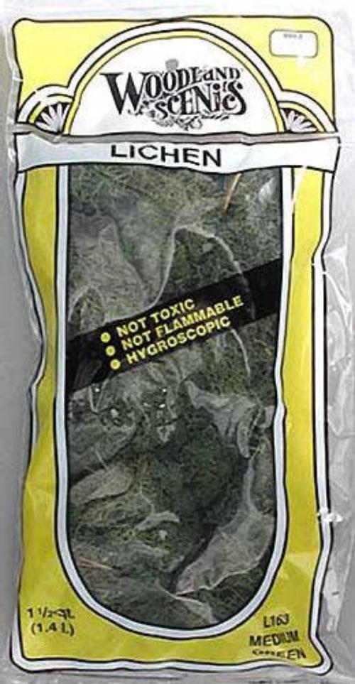 Woodland Scenics L163 N/HO Lichen Medium Green 1.5 Quarts Train Scenery