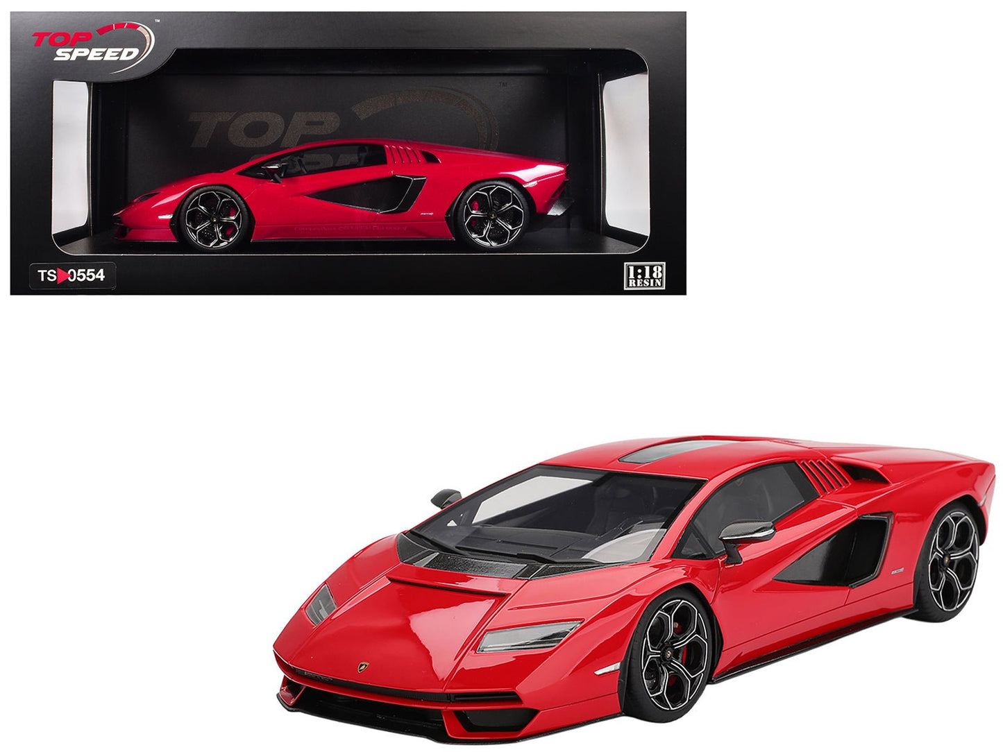 Lamborghini Countach LPI 800-4 Rosso Mars Red 1/18 Model Car by Top Speed free shipping USA
