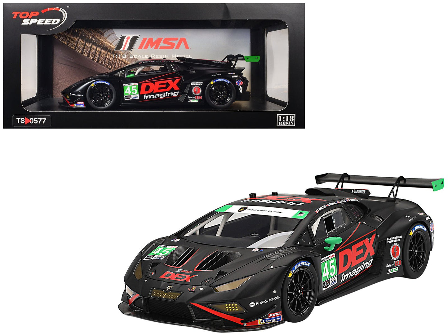Lamborghini Huracan GT3 EVO2 #45 Graham Doyle - Danny Formal - Ashton Harrison - Kyle Marcelli "Wayne Taylor Racing with Andretti" "24 Hours of Daytona" (2024) 1/18 Model Car by Top Speed free shipping USA