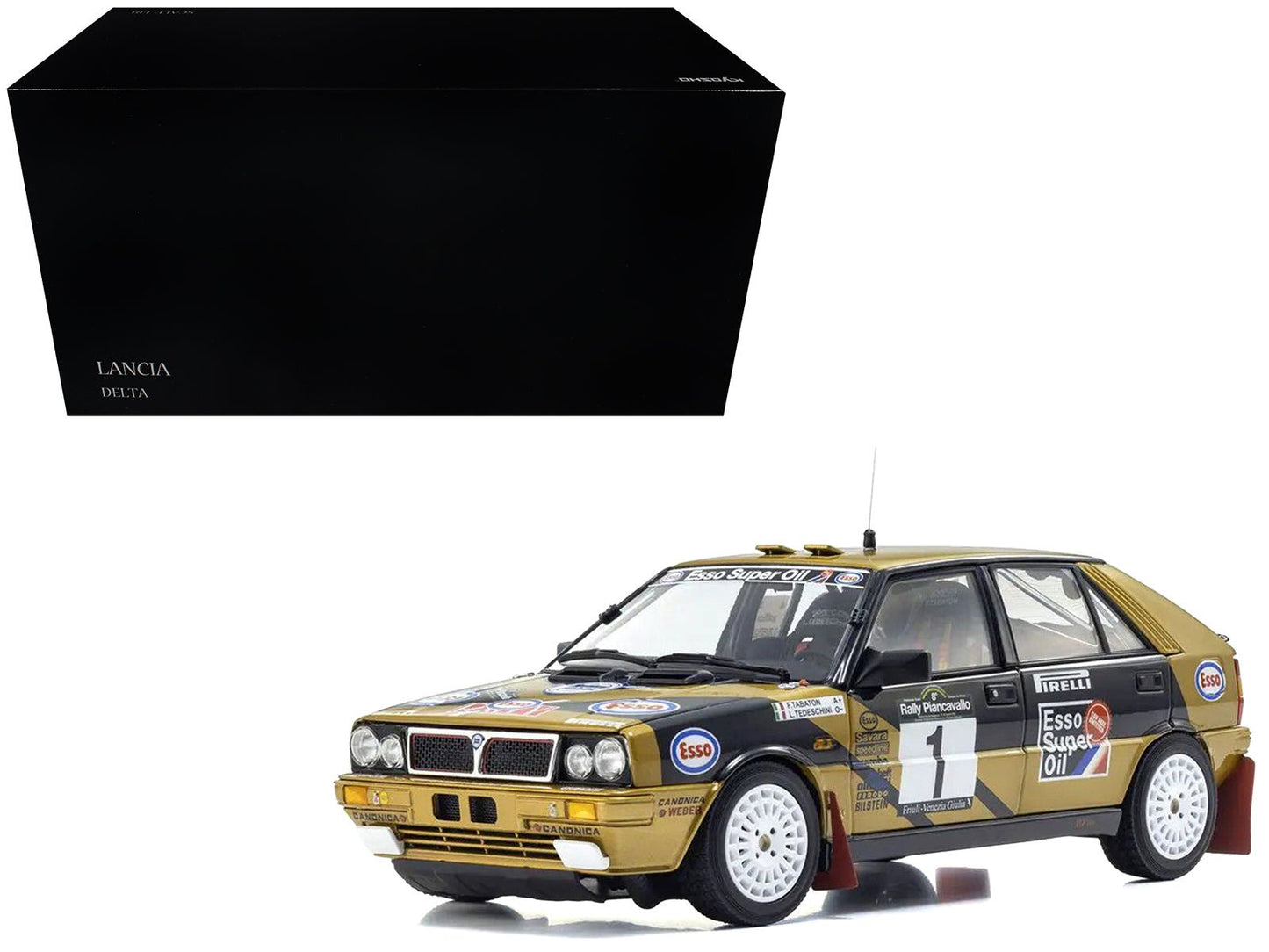 Lancia Delta HF 4WD #1 Fabrizio Tabaton - Luciano Tedeschini Winner "Rally Piancavallo" (1987) 1/18 Diecast Model Car by Kyosho free shipping USA
