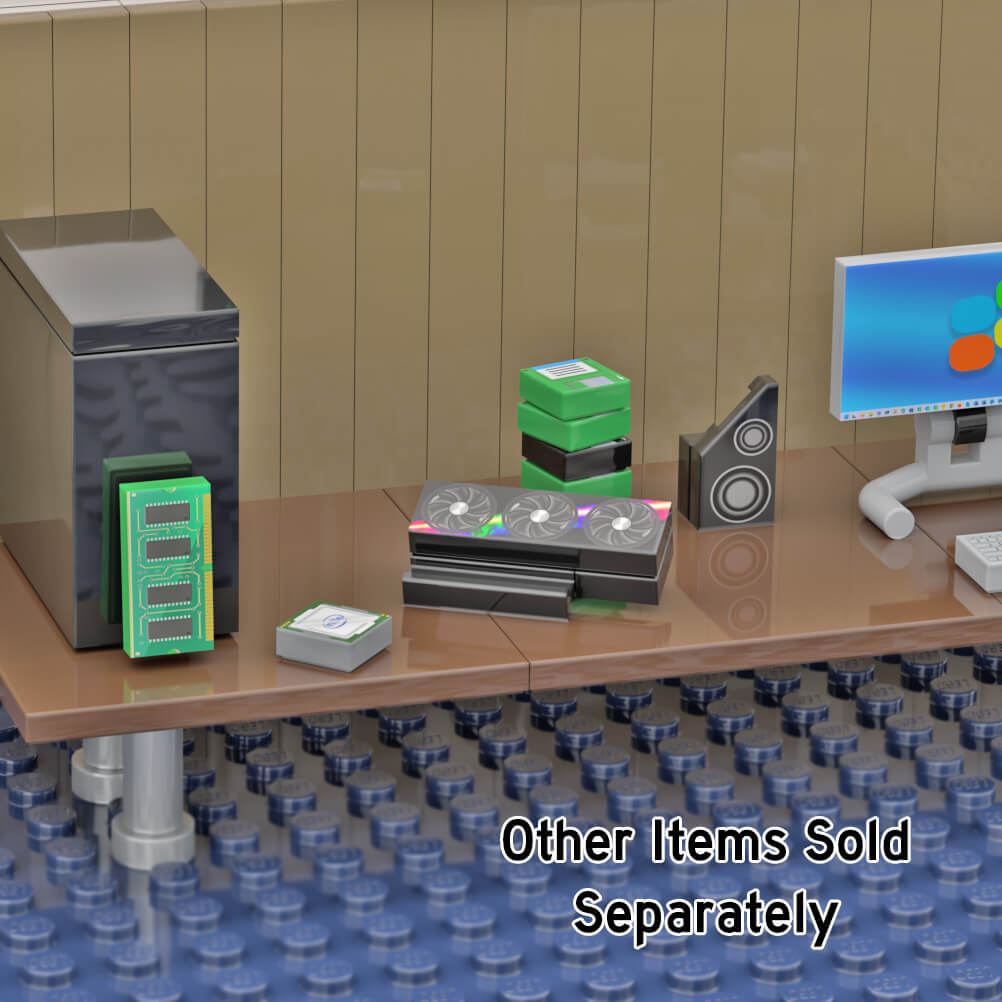 Floppy Disk (Black) - Desktop Computer - Custom Printed - Made Using LEGO® Parts