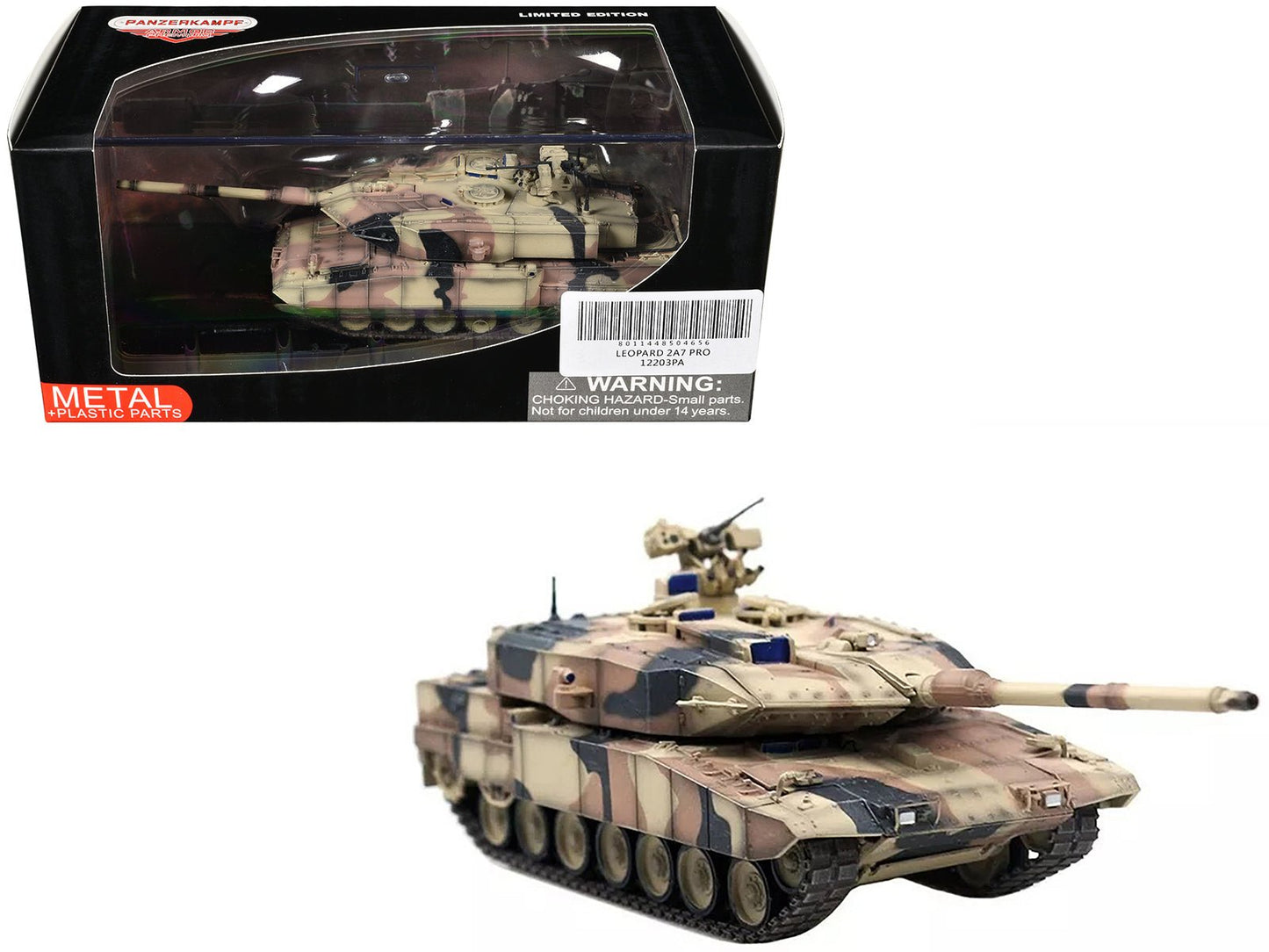 Leopard 2 A7+ Main Battle Tank "Desert Camouflage" German Army "Armor Premium" Series 1/72 Diecast Model by Panzerkampf free shipping USA