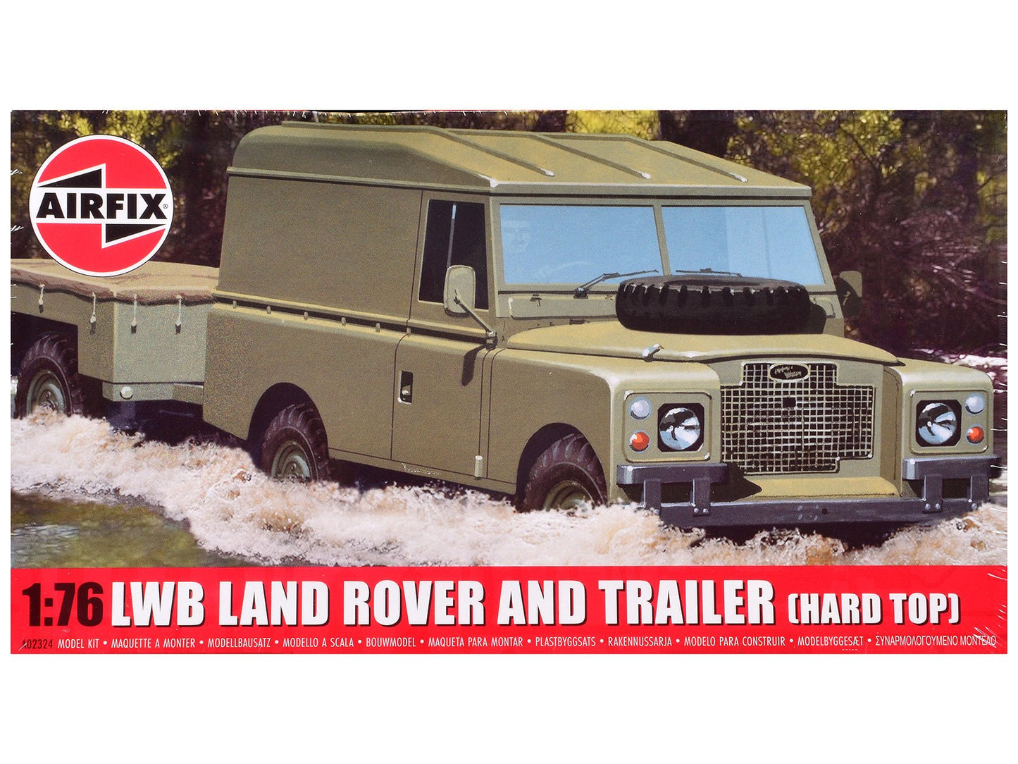 Level 2 Model Kit Land Rover LWB (Hard Top) Truck and Trailer with 2 Scheme Options 1/76 Scale Plastic Model Kit by Airfix free shipping USA