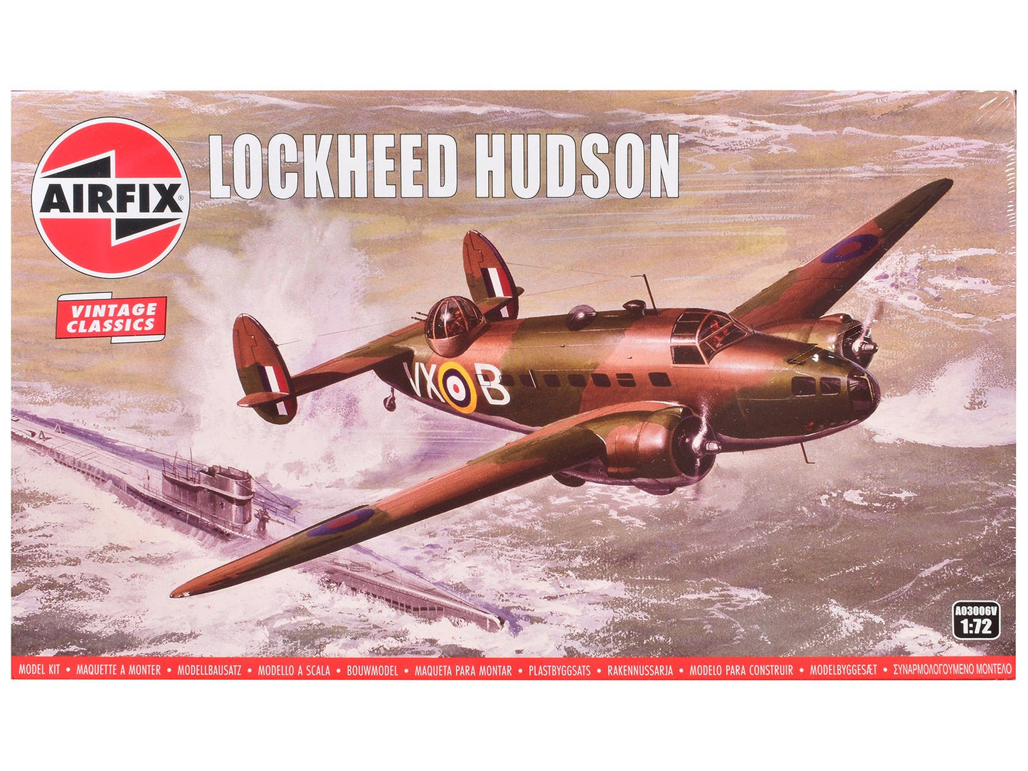 Level 2 Model Kit Lockheed Hudson Light Bomber Aircraft 1/72 Plastic Model Kit by Airfix free shipping USA