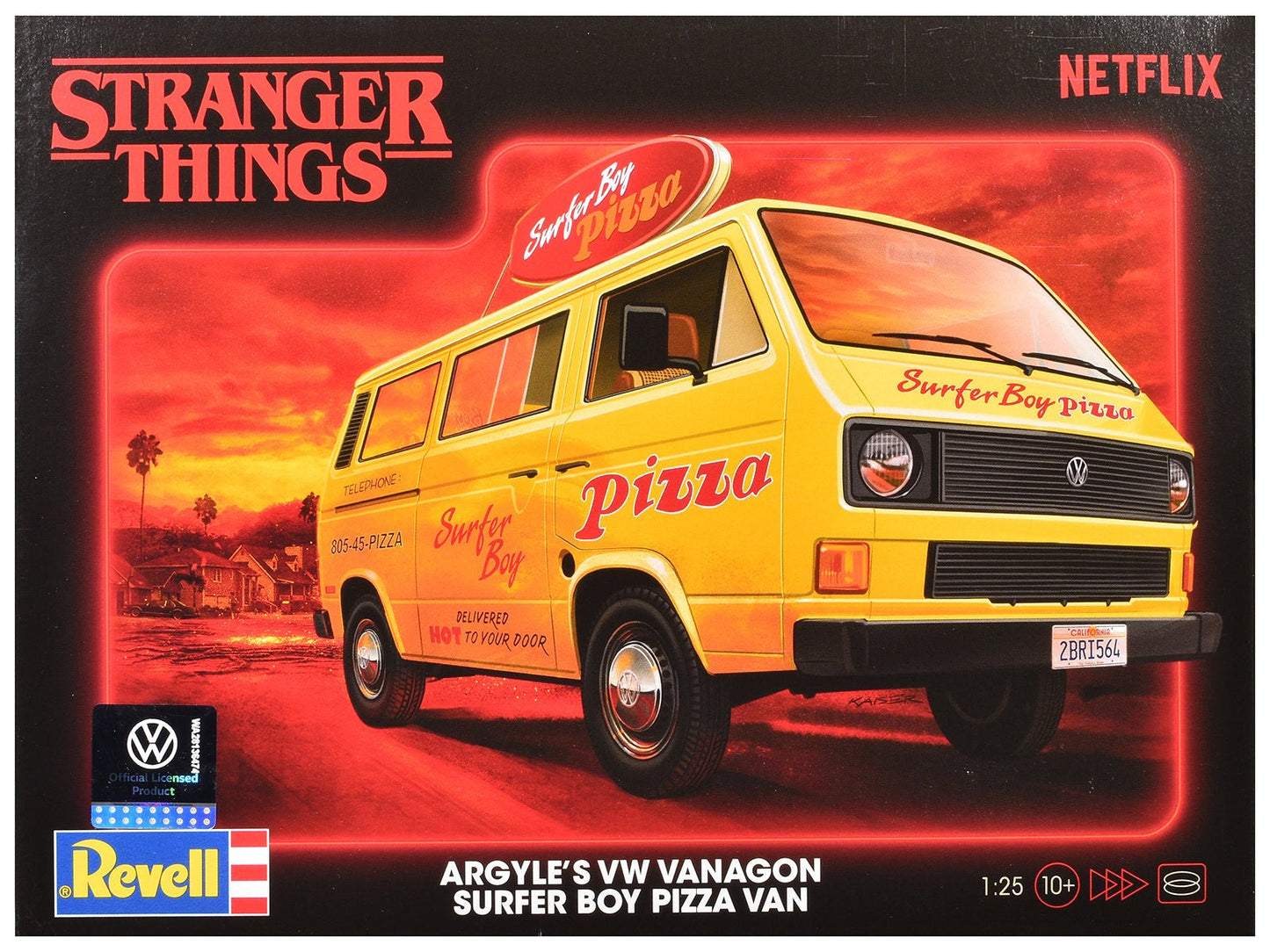 Level 3 Model Kit Argyle’s Volkswagen Vanagon "Surfer Boy Pizza" Van "Stranger Things" (2016-Current) TV Series 1/25 Scale Model by Revell free shipping USA
