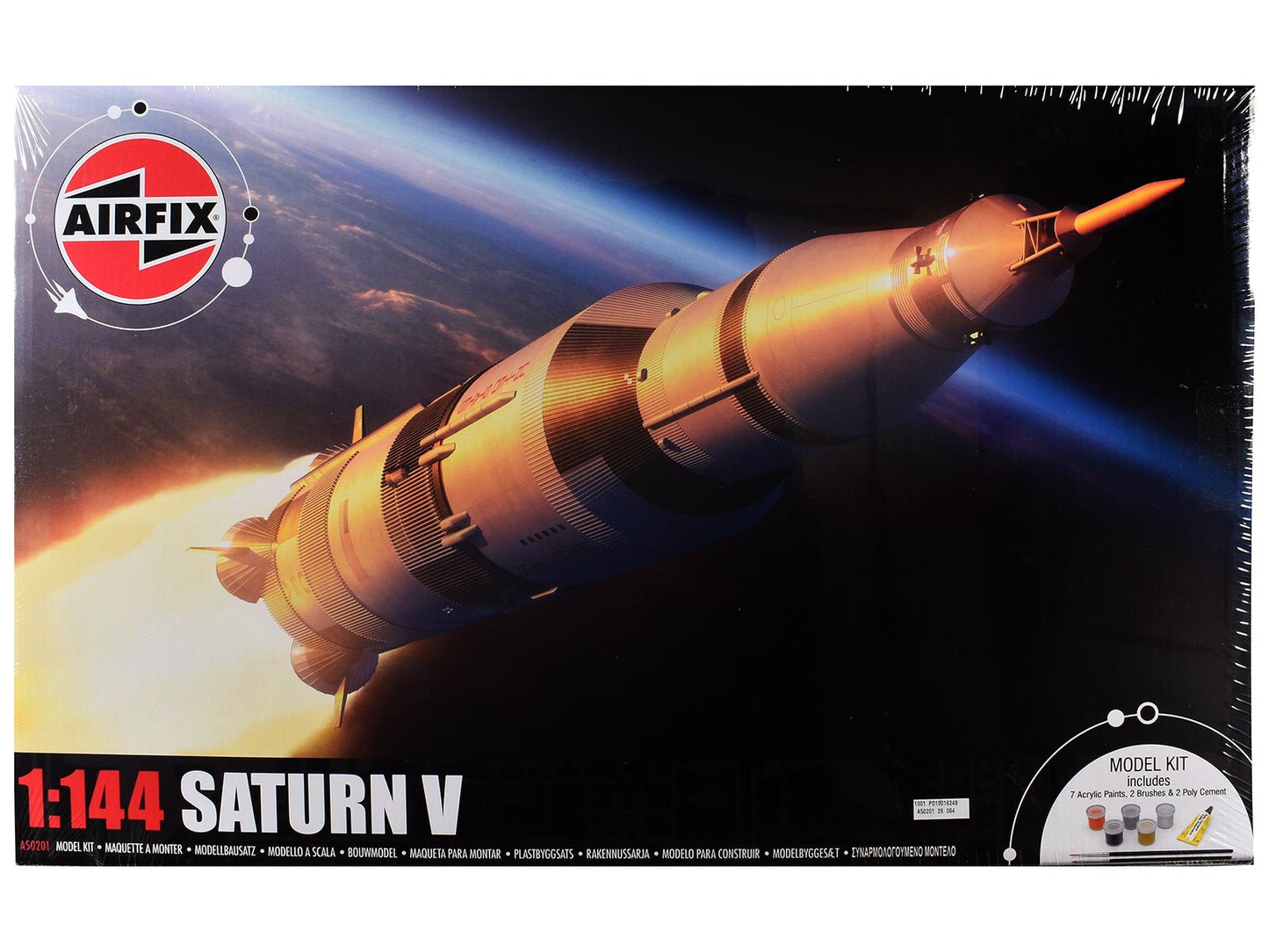 Level 3 Model Kit NASA Saturn V Rocket Gift Set 1/144 Plastic Model Kit by Airfix free shipping USA