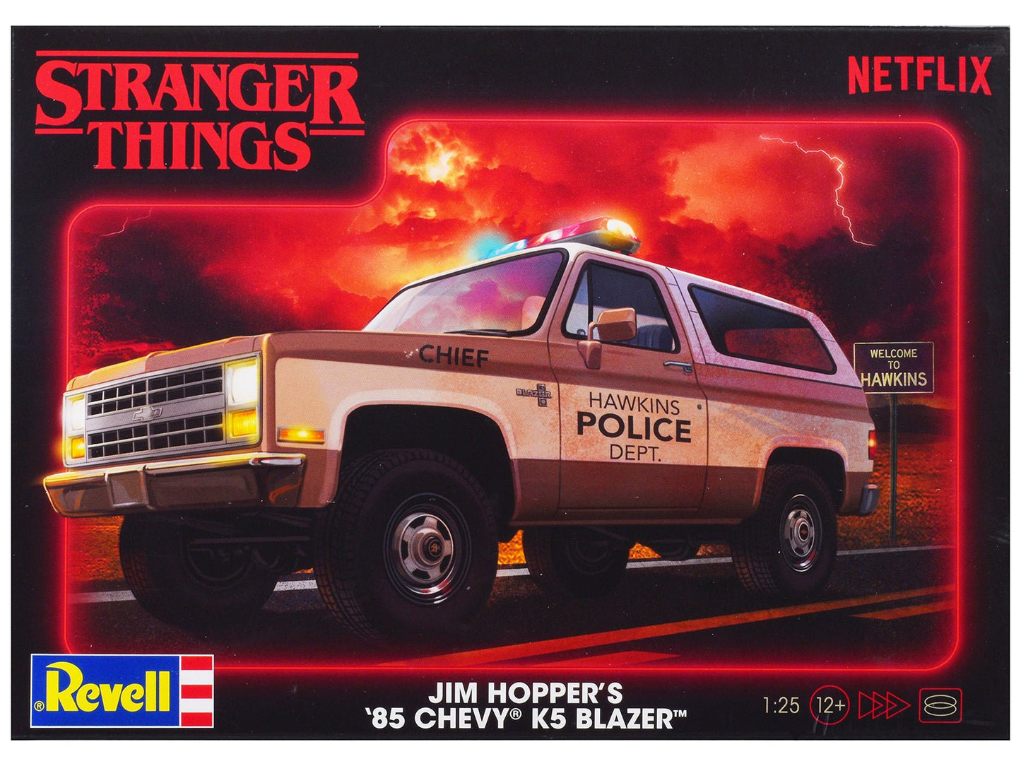 Level 4 Model Kit Jim Hopper's 1985 Chevrolet K5 Blazer "Stranger Things" (2016-Current) TV Series 1/25 Scale Model by Revell free shipping USA