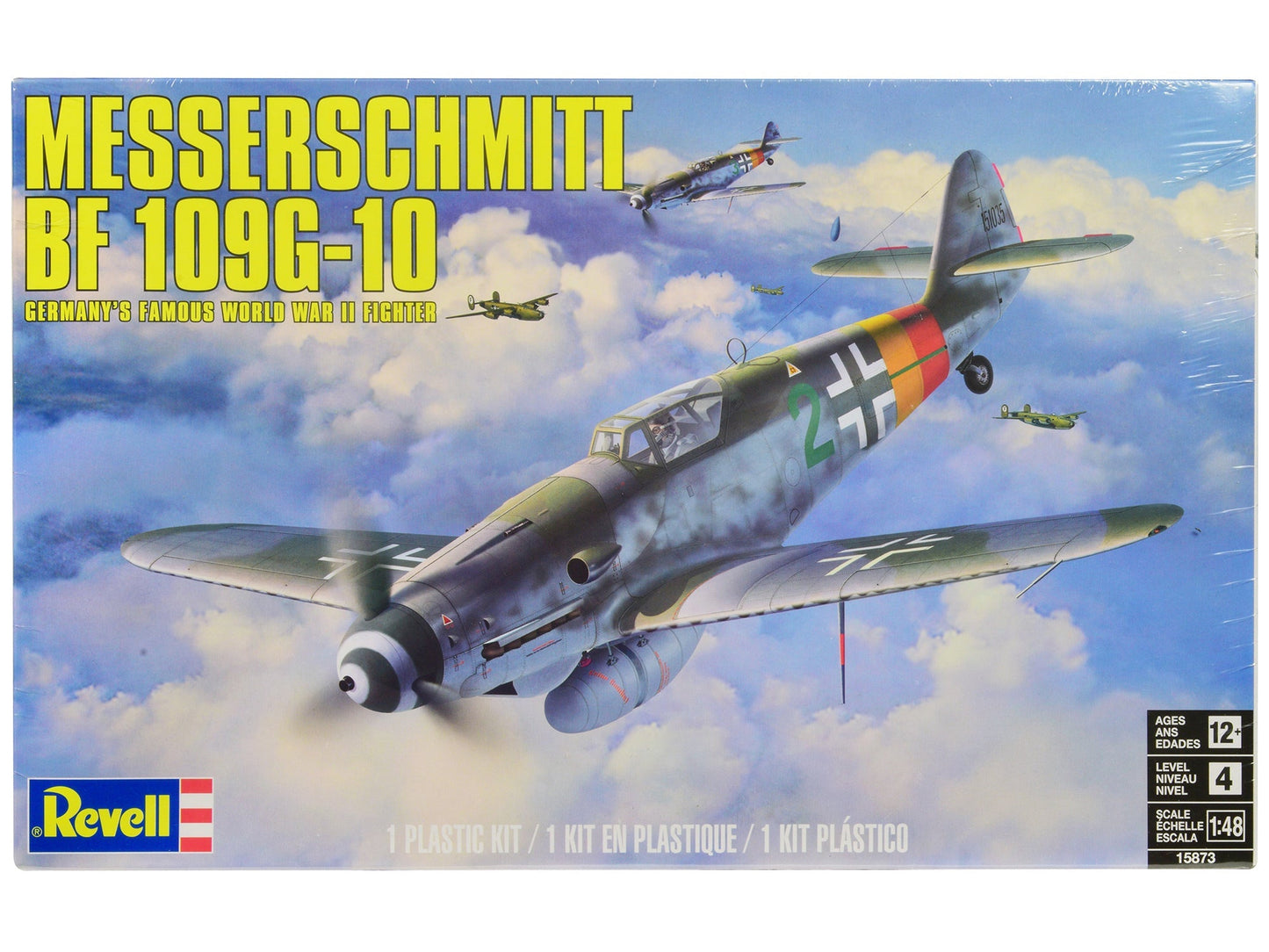 Level 4 Model Kit Messerschmitt Bf 109G-10 Fighter Aircraft "Germany's Famous World War II Fighter" 1/48 Scale Model by Revell free shipping USA