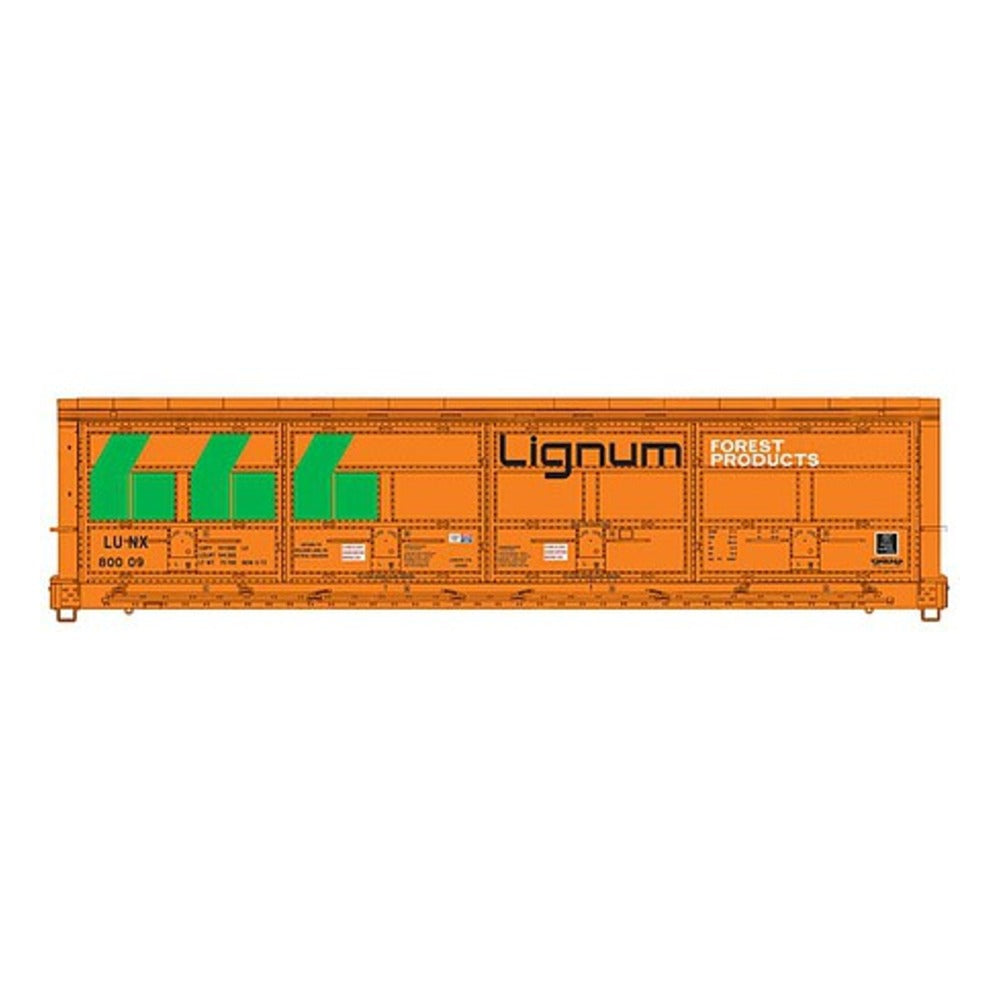 Walthers Proto 101927 HO Scale 56' Thrall All-Door Boxcar - Ready to Run -- Lignum LUNX #80009 (orange, green, black)