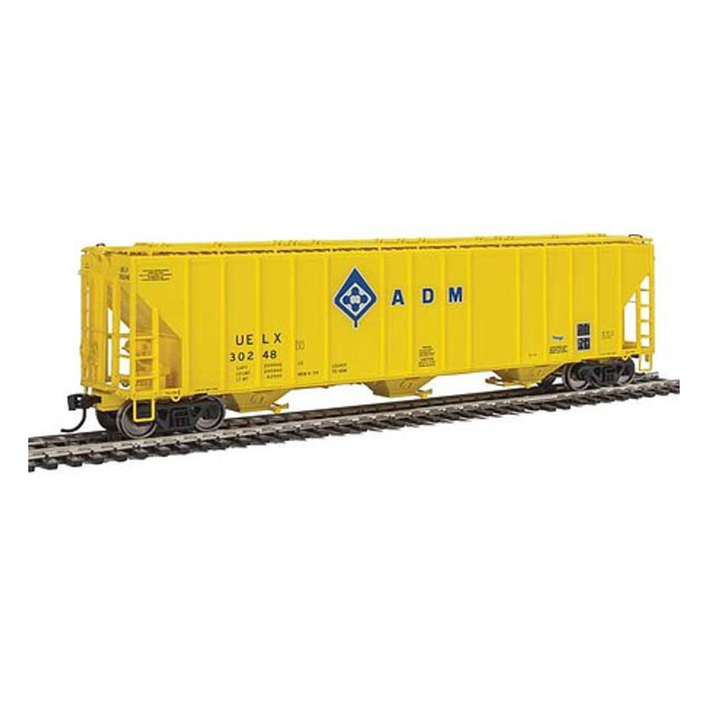 Walthers Proto 106152 HO Scale 55' Evans 4780 Covered Hopper - Ready To Run -- Archer-Daniels-Midland UELX #30248 (yellow, molecule logo)