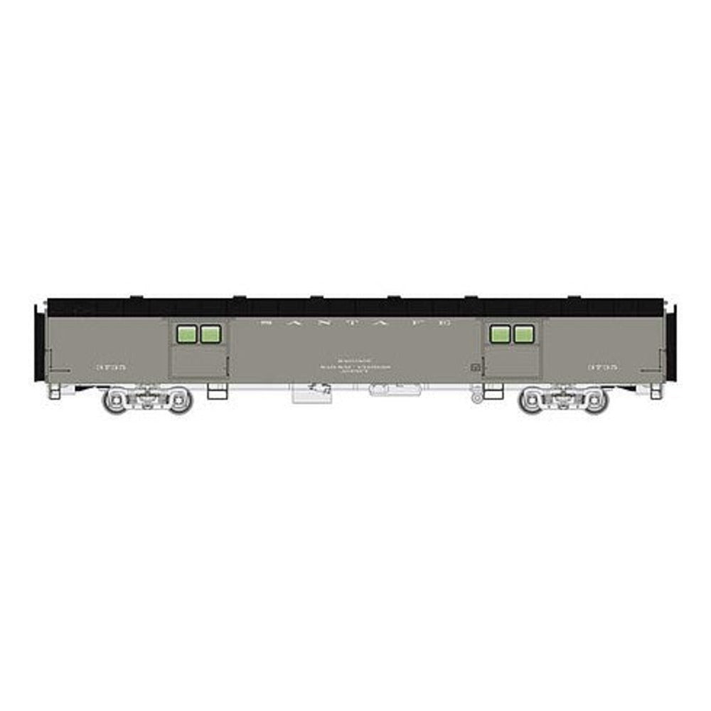 Walthers Proto 920-15651 HO Scale 74' Pullman-Standard Baggage Car -- Santa Fe (secondary train service gray w/white decals)