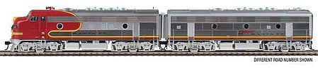 Walthers Proto 47921 HO Scale EMD F7A-B Set - Standard DC -- Santa Fe #309L, 309B (Warbonnet; red, silver)