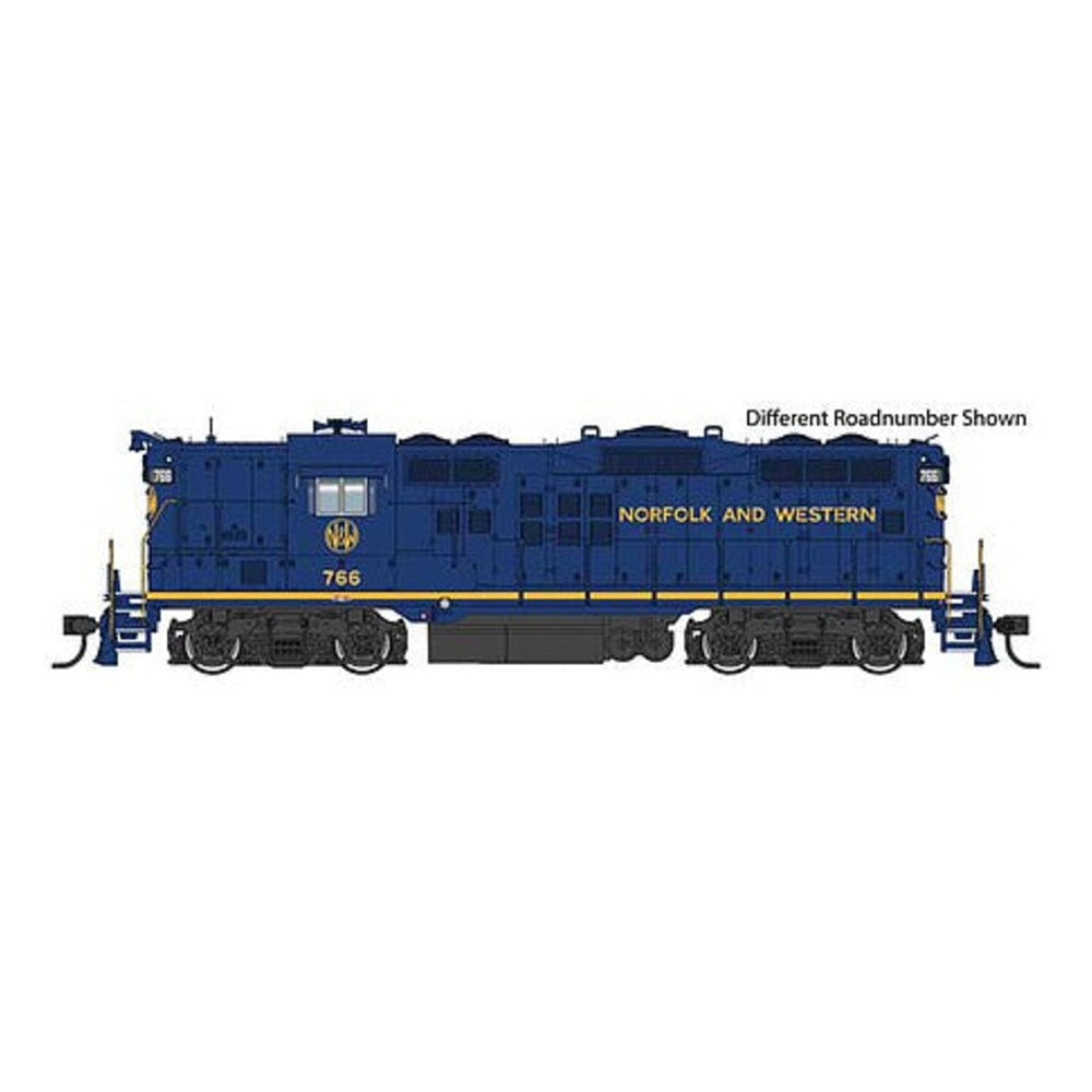 Walthers Proto 920-49706 HO Scale EMD GP9 Phase II High Short Hood - Standard DC -- Norfolk & Western #809 (blue, yellow)