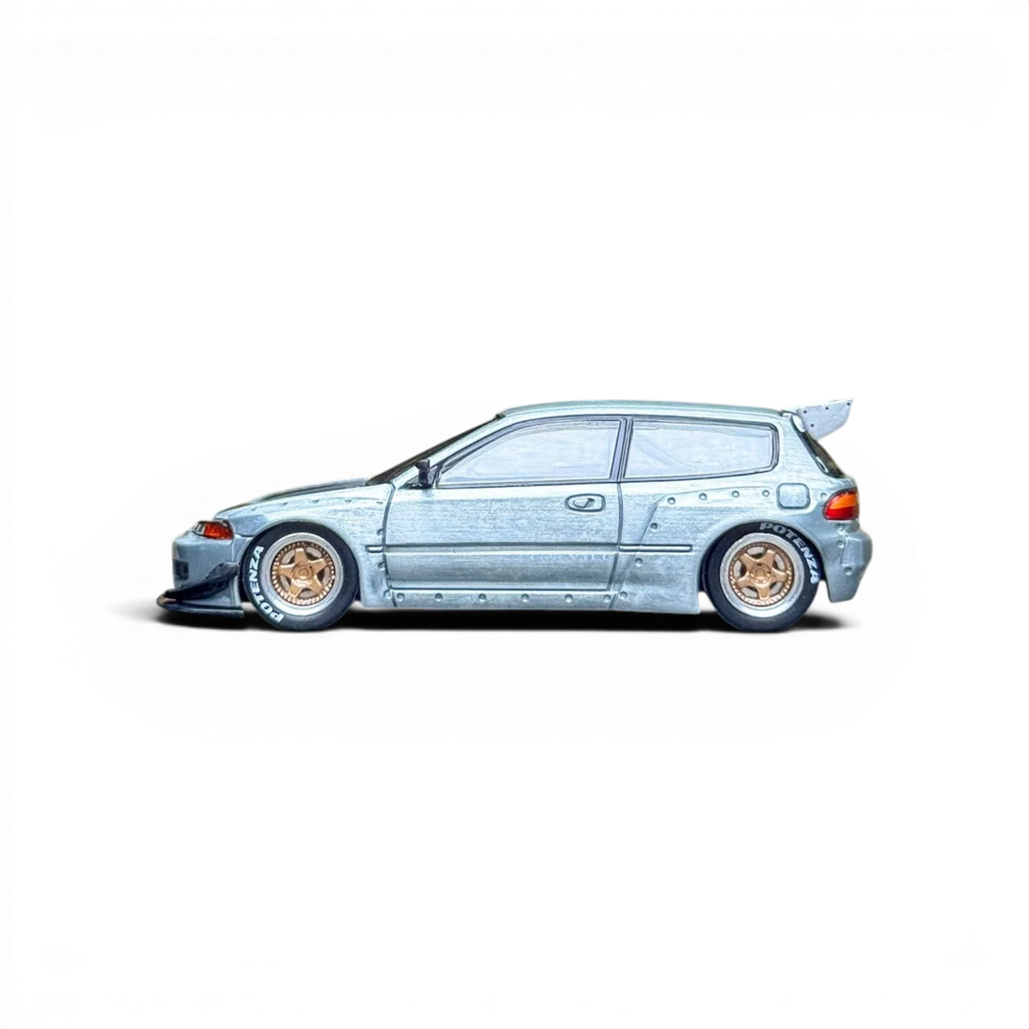 Pop Race Honda Civic EG6 Raw Metal 1:64