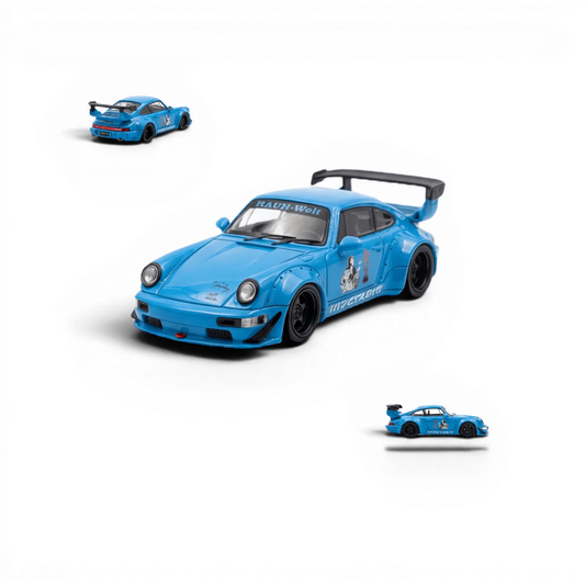 Mini Station Porsche 911 964 RWB HIDEYOSHI blue 1:64