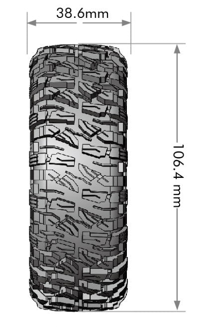 Louise R/C CR-Mallet 1/10 1.0" Crawler Class 1 Tires, 7mm Hex, Super (2) LT3346VI