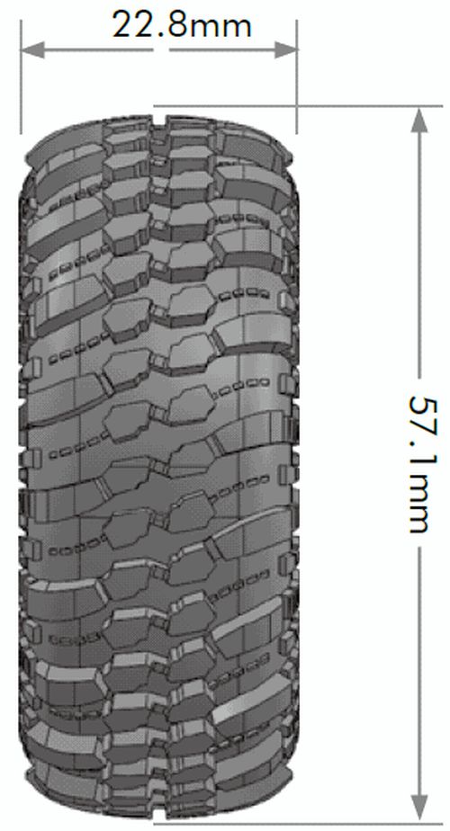 Louise R/C CR-Champ 1/18, 1/24 1.0" Crawler Tires, 7mm Hex, Super (2) LT3366VB