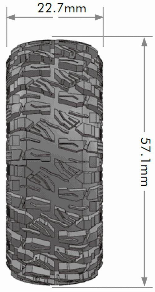 Louise R/C CR-Mallet 1/18, 1/24 1.0" Crawler Tires, 7mm Hex, Super (2) LT3367VB