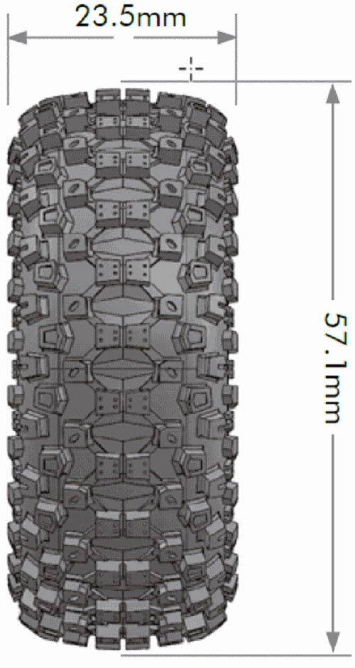 Louise R/C CR-Uphill 1/18, 1/24 1.0" Crawler Tires, Super Soft, (2) LT3369VI