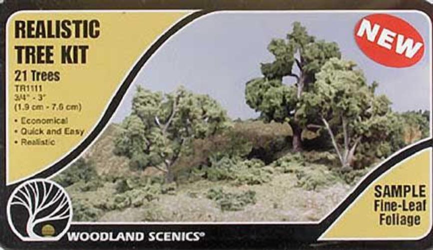 Woodland Scenics TR1111 N/HO Tree Kits 3/4-3" (21) Train Scenery