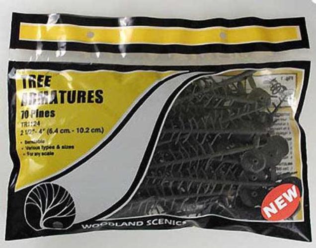 Woodland Scenics TR1124 N/HO Tree Armatures 2-1/2-4" (70) Train Scenery