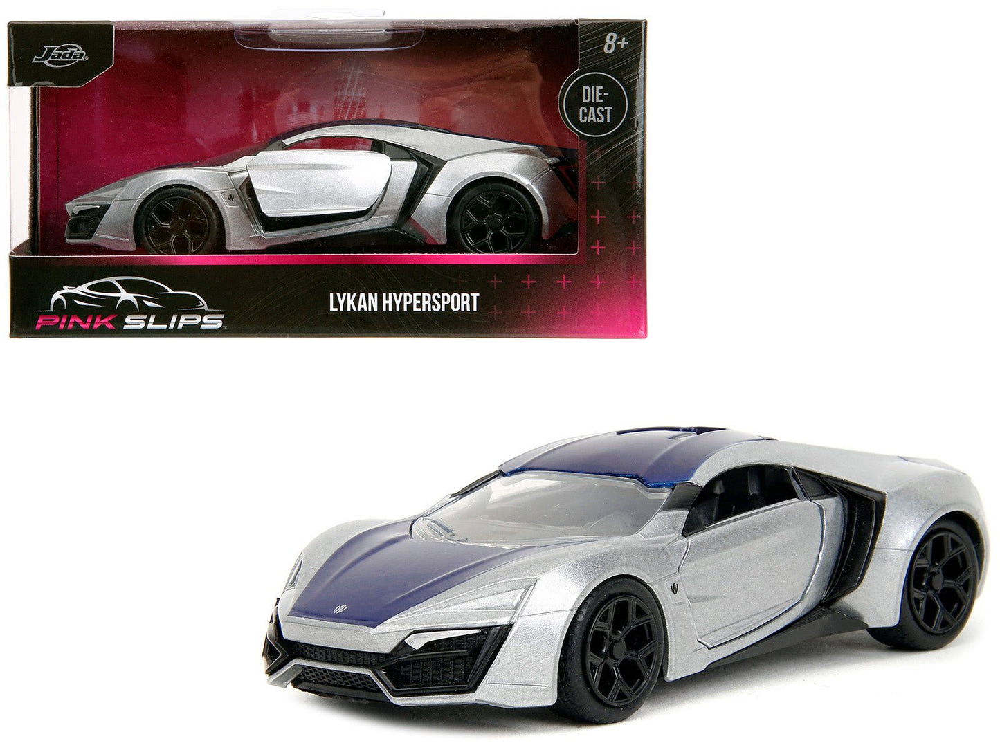 Lykan Hypersport Silver Metallic and Purple "Pink Slips" Series 1/32 Diecast Model Car by Jada free shipping USA