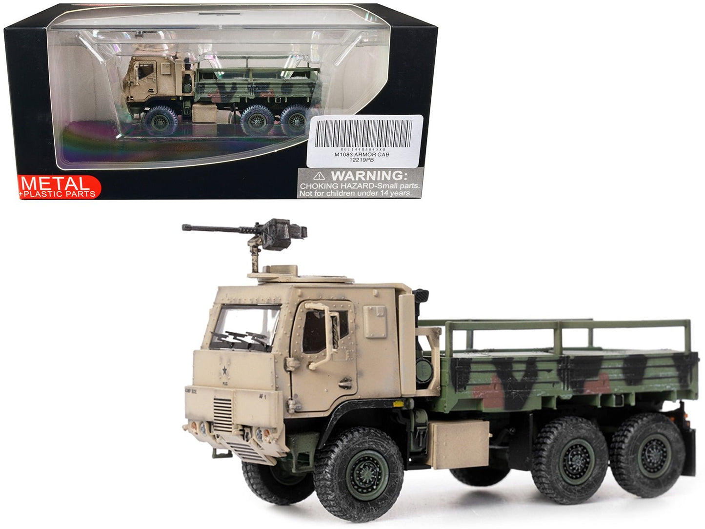 M1083 MTV (Medium Tactical Vehicle) Armored Cab Cargo Truck with Turret NATO Camouflage "US Army" "Armor Premium" Series 1/72 Diecast Model by Panzerkampf free shipping USA