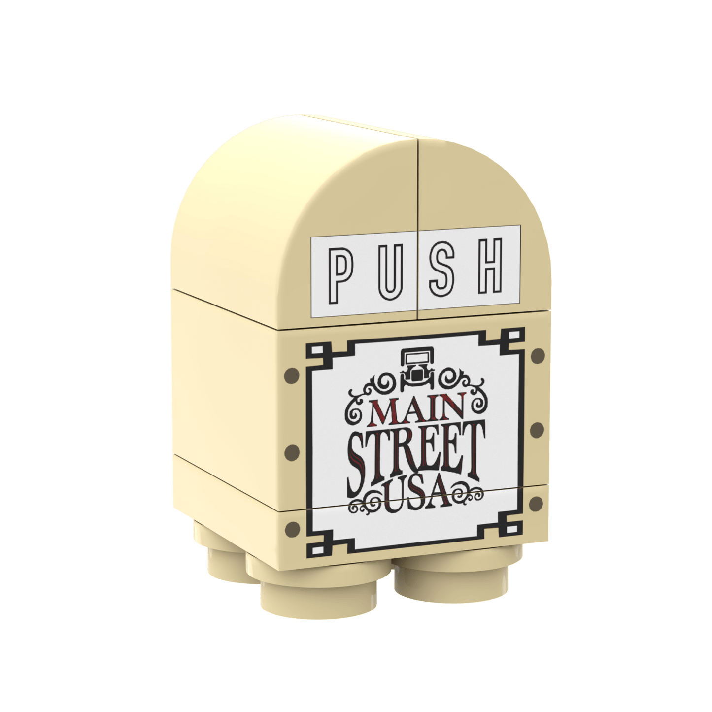 Main Street Theme Park Trash Can - Custom Printed Set - Made Using LEGO® Parts