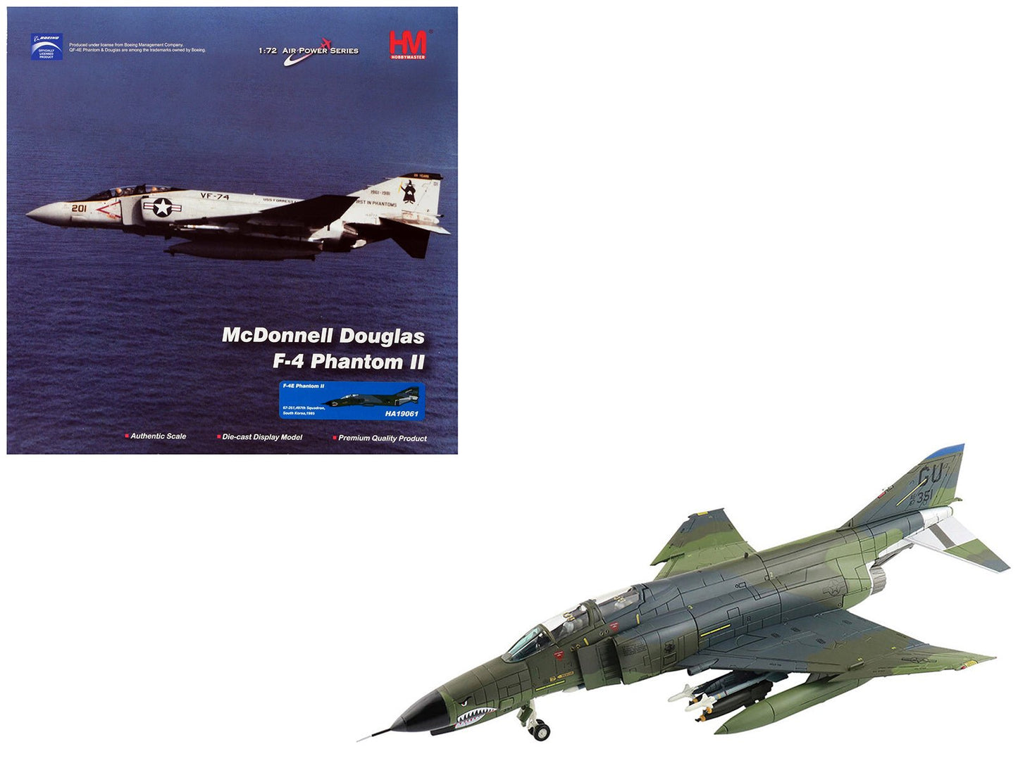 McDonnell Douglas F-4E Phantom II Fighter-Bomber Aircraft "497th Squadron South Korea" (1985) United States Air Force "Air Power Series" 1/72 Diecast Model by Hobby Master free shipping USA