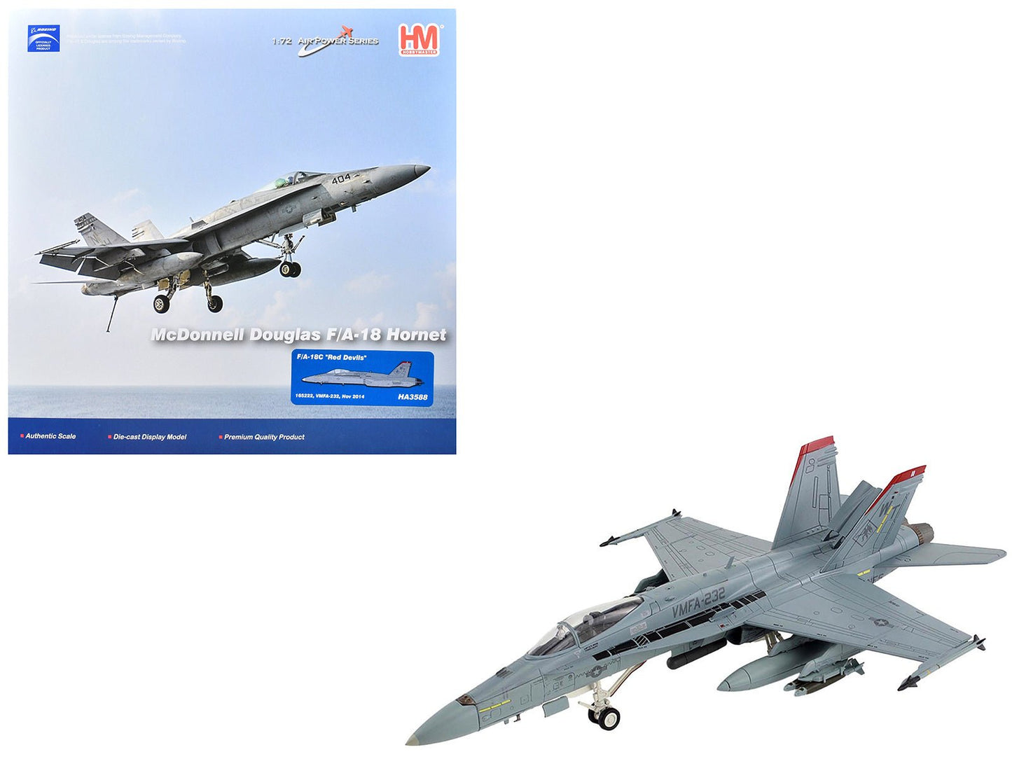 McDonnell Douglas F/A-18C Hornet Aircraft "VMFA-232 Red Devils" (2014) United States Marine Corps "Air Power Series" 1/72 Diecast Model by Hobby Master free shipping USA