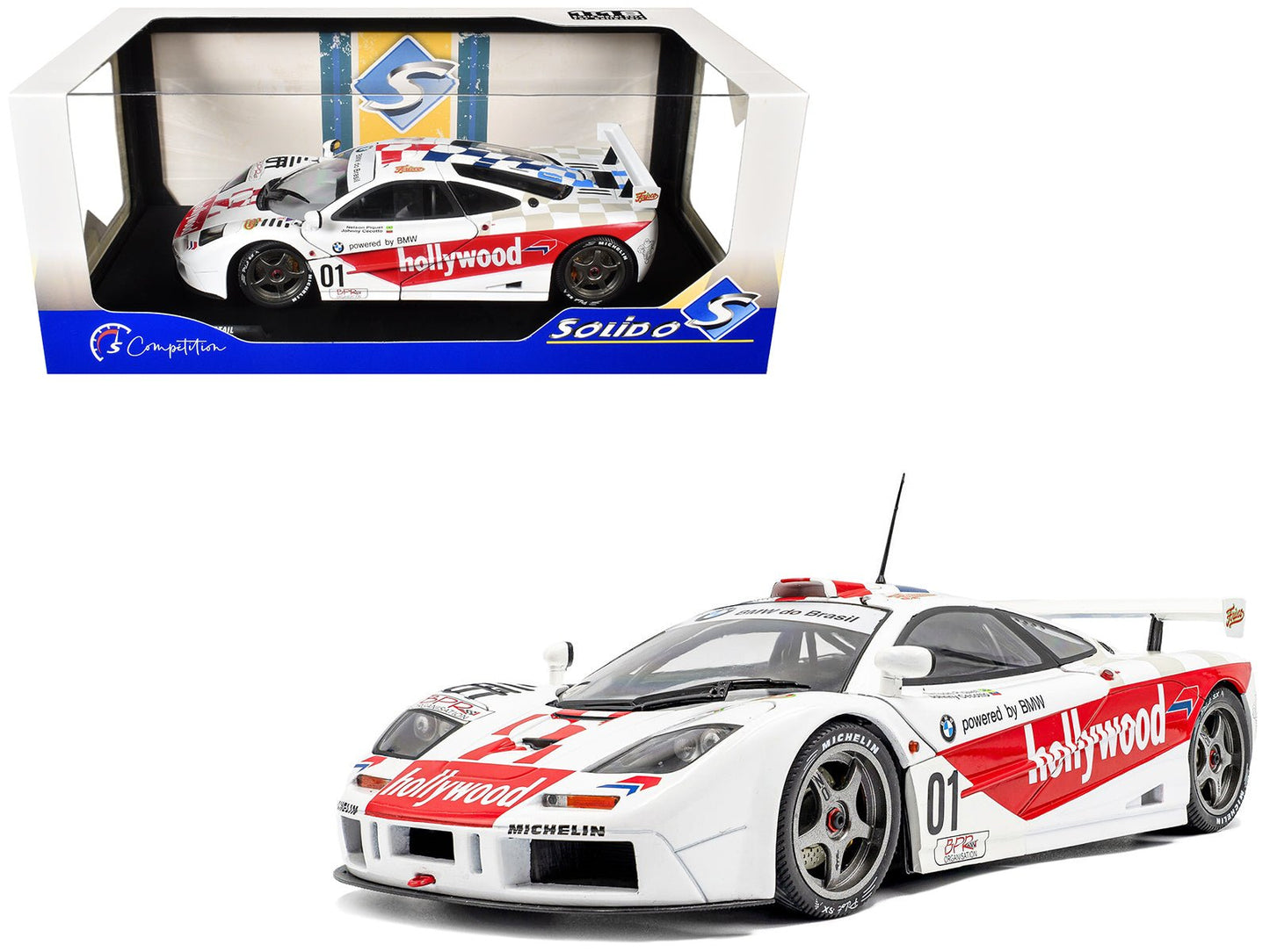 McLaren F1 GTR Short Tail #01 Nelson Piquet - Johnny Cecotto Winner "2 Hours of Brasilia" (1996) "Competition" Series 1/18 Diecast Model Car by Solido free shipping USA